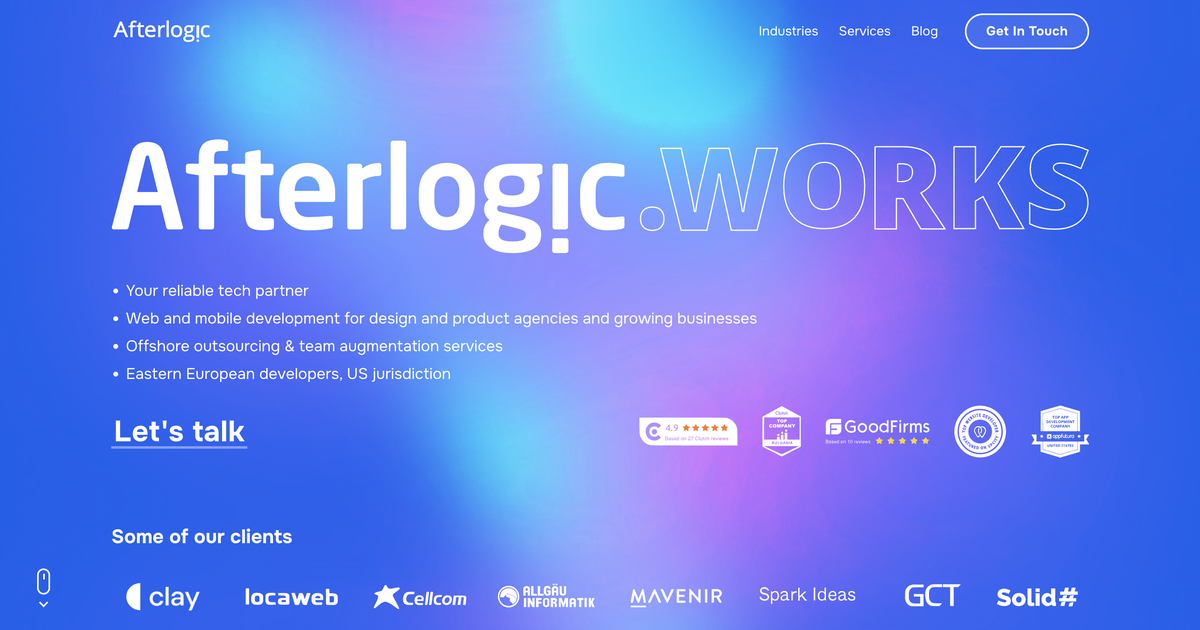 Screenshot of afterlogic.works